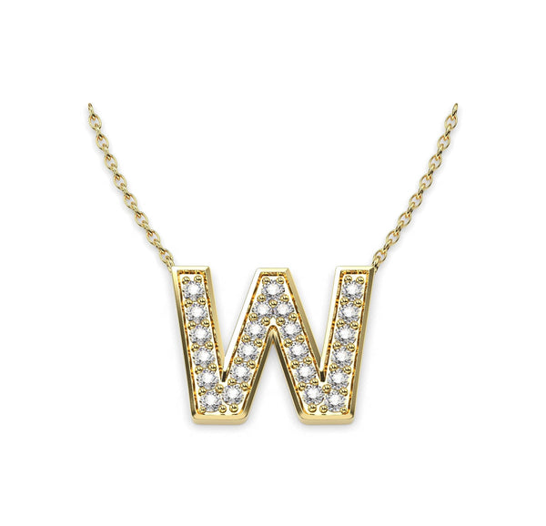 Diamond Initials Necklace W - Artelia Jewellery