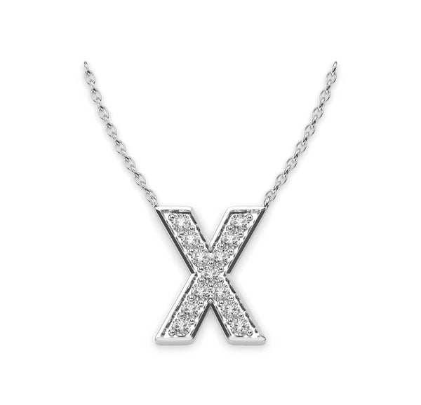 Diamond Initials Necklace X - Artelia Jewellery