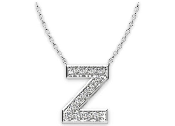 Diamond Initials Necklace Z - Artelia Jewellery