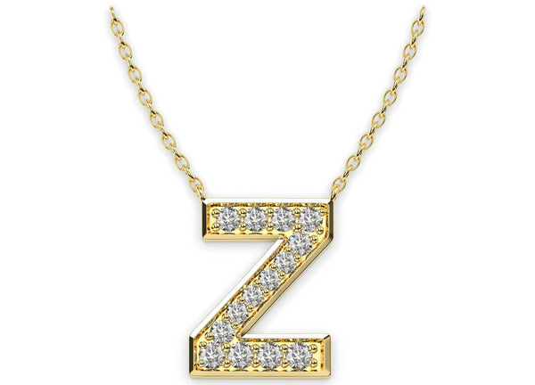 Diamond Initials Necklace Z - Artelia Jewellery