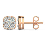Cushion Diamond Cluster Earrings - Artelia Jewellery