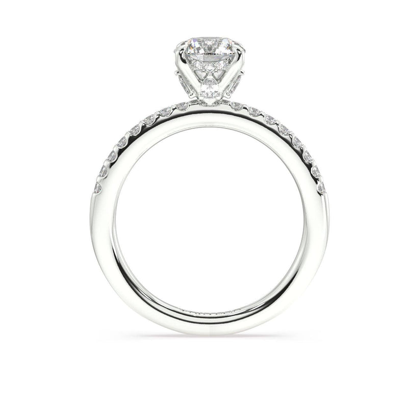 Round Diamond Moderne Ring with a Chandelier Basket™ - Artelia Jewellery