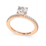 Round Diamond Moderne Ring with a Chandelier Basket™ - Artelia Jewellery