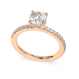 Round Diamond Moderne Ring with a Chandelier Basket™ - Artelia Jewellery