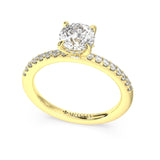 Round Diamond Moderne Ring with a Chandelier Basket™ - Artelia Jewellery