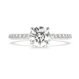 Round Diamond Moderne Ring with a Chandelier Basket™ - Artelia Jewellery