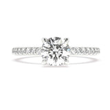 Round Diamond Moderne Ring with a Chandelier Basket™ - Artelia Jewellery