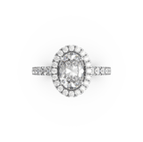 Rose Oval Diamond Halo Engagement Ring - Artelia Jewellery