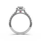 Rose Oval Diamond Halo Engagement Ring - Artelia Jewellery