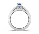 Teal Sapphire Solitaire Engagement Ring (ARTCR044) - Artelia Jewellery