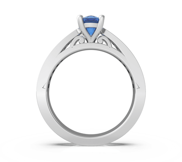 Teal Sapphire Solitaire Engagement Ring (ARTCR044) - Artelia Jewellery