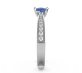 Teal Sapphire Solitaire Engagement Ring (ARTCR044) - Artelia Jewellery