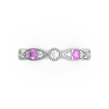 Pink sapphire and Diamond Wedding Ring (ARTLDWR118) - Artelia Jewellery