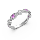 Pink sapphire and Diamond Wedding Ring (ARTLDWR118) - Artelia Jewellery