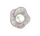 Fleur South Sea Pearl & Diamond Ring - Artelia Jewellery