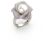 Fleur South Sea Pearl & Diamond Ring - Artelia Jewellery