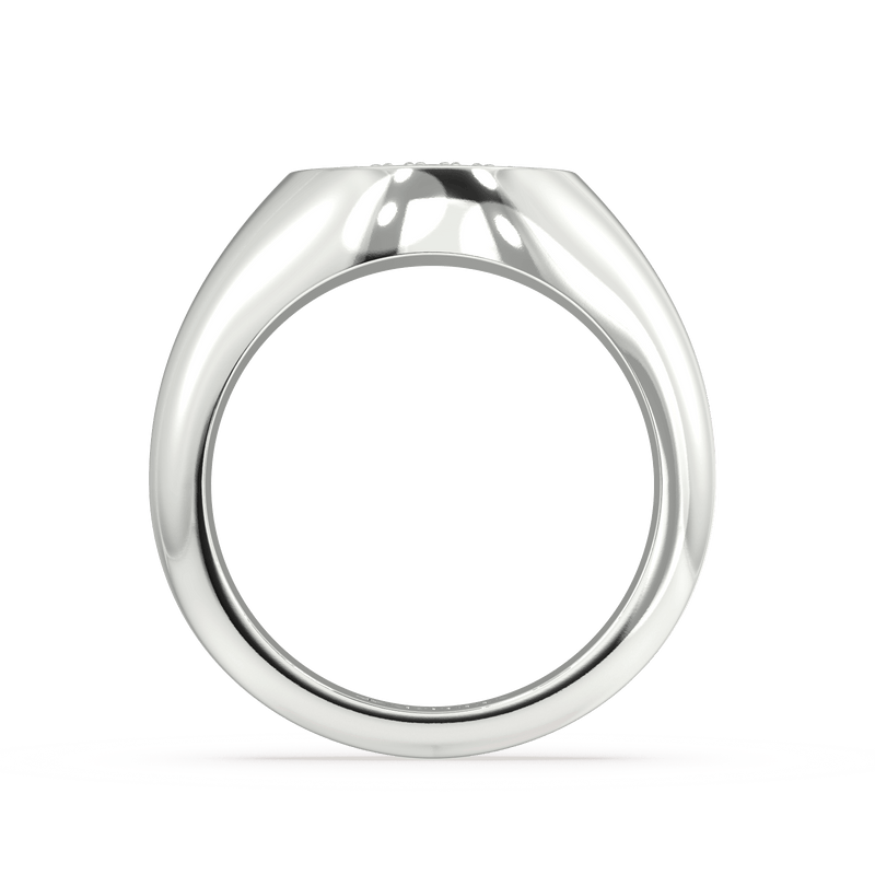9K White Gold Evil Eye Signet Ring - Artelia Jewellery