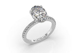 OVAL LAB GROWN DIAMOND ENGAGEMENT RING WITH A HIDDEN HALO AND SIDE DIAMONDS