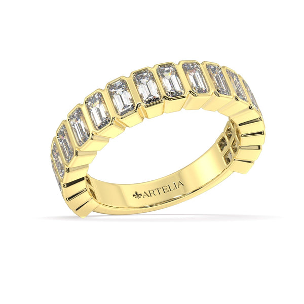 Artelia Signature Emerald Cut Diamond Wedding Ring