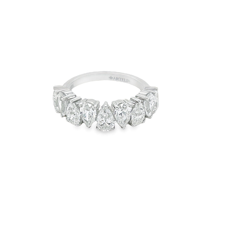 18K White Gold Pear Diamond Wedding Ring
