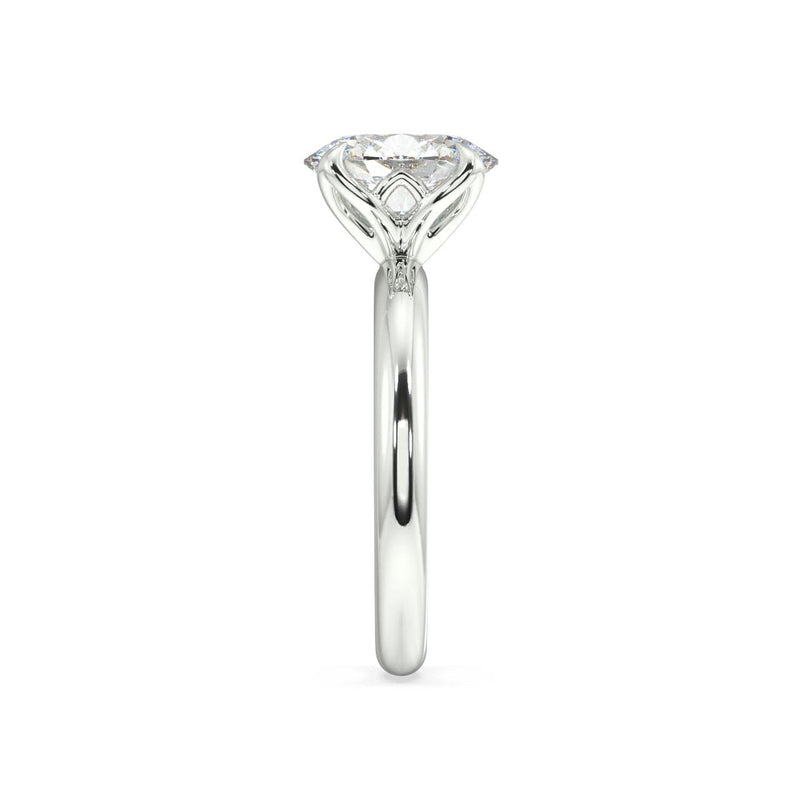 Tulip Basket Oval Diamond Engagement Ring