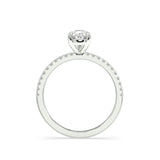 Pear Cut Lab Grown Diamond Engagement Ring With Side Diamonds