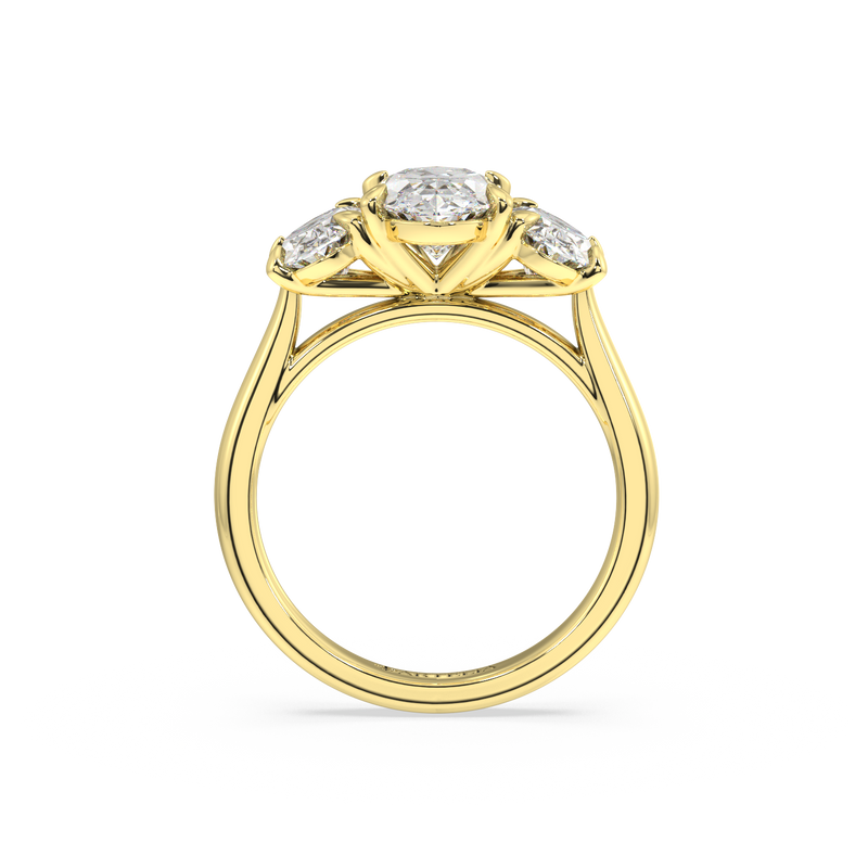 Antoine Oval Diamond Trilogy Engagement Ring