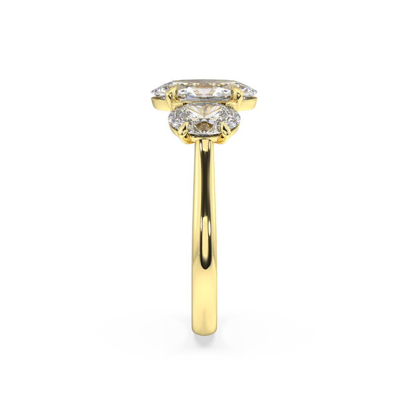 Antoine Oval Diamond Trilogy Engagement Ring