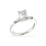 Artelia Signature Emerald Cut Diamond Trilogy Engagement Ring