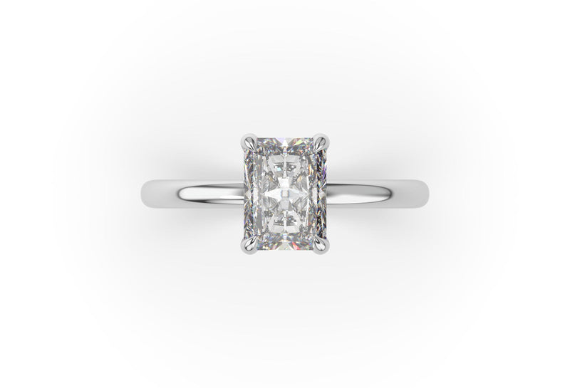 Radiant Lab grown diamond Solitaire Engagement Ring