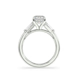 Emerald cut and Baguette Lab Grown diamond Engagement Ring