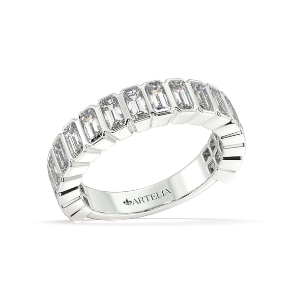 Artelia Signature White GOLD Emerald cut diamond wedding ring