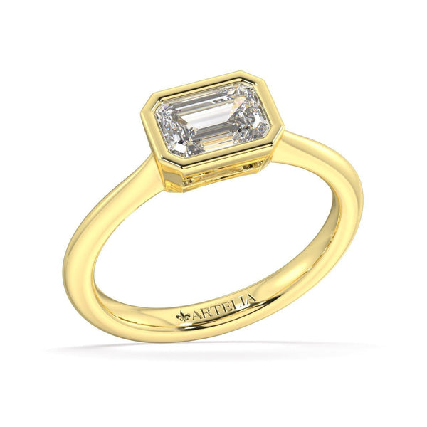 Estella Emerald Cut Solitaire Engagement Ring - Artelia Jewellery