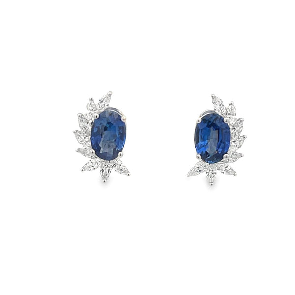 18K White Gold Sapphire & Diamond Grace Earrings - Artelia Jewellery