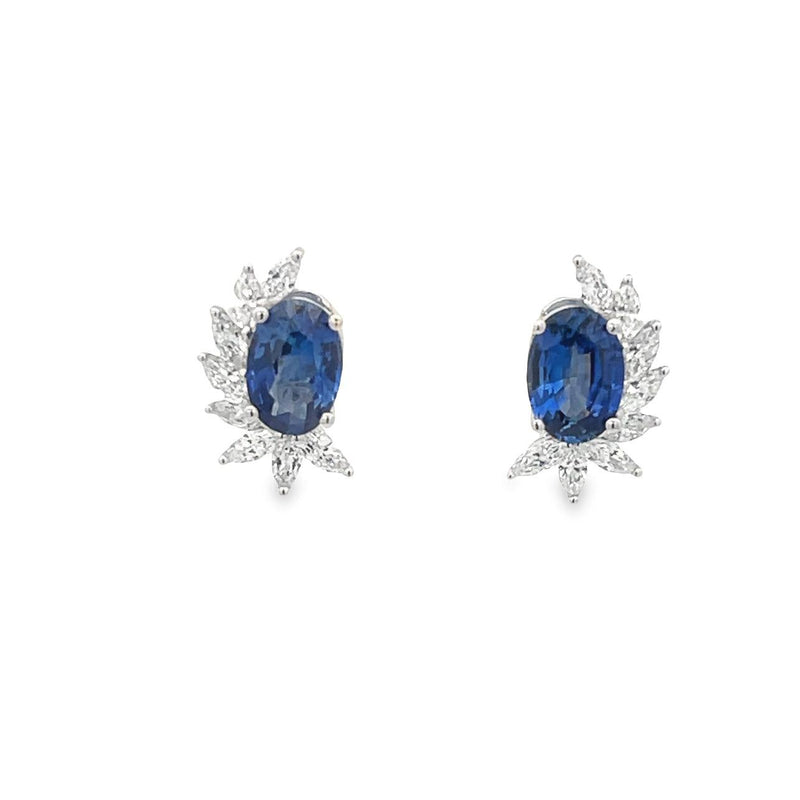 18K White Gold Sapphire & Diamond Grace Earrings