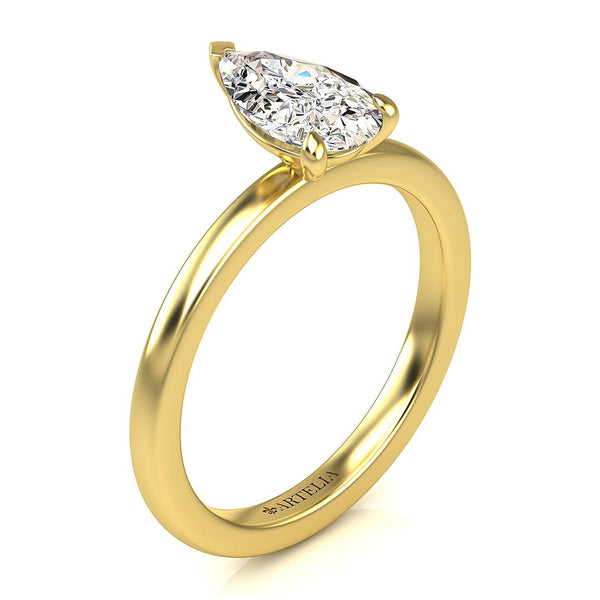 Abbie Pear Diamond Solitaire Engagement Ring - Artelia Jewellery