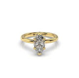 18K yellow gold marquise diamond solitaire engagement ring with 6 claws
