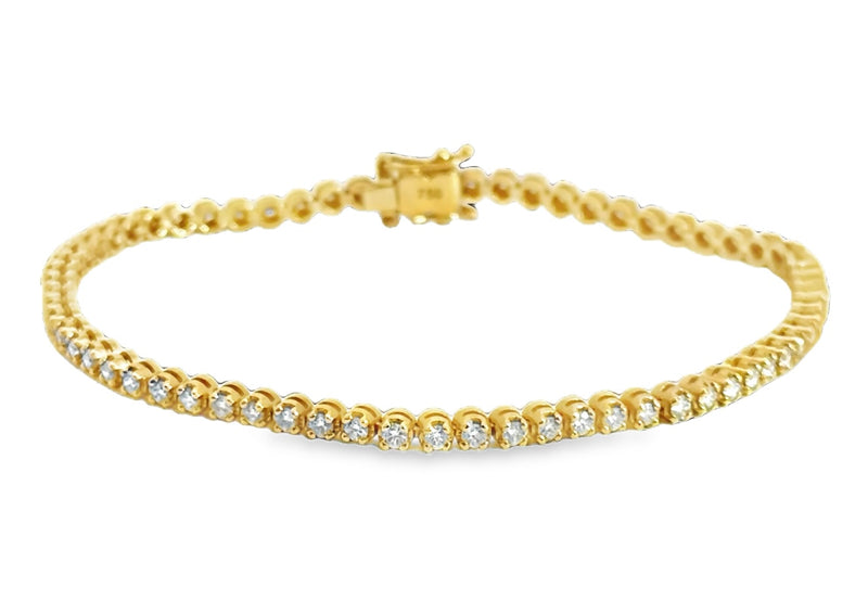 Artelia Signature 18K yellow Gold Tennis Bracelet with rounded profile setting