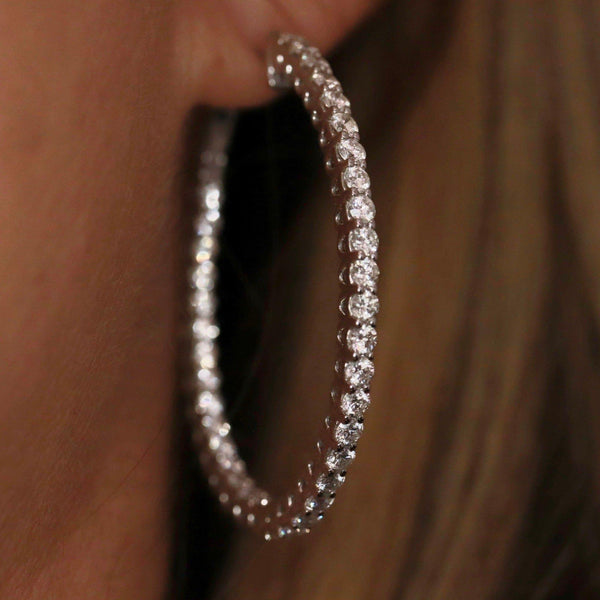 Seline Diamond Hoop Earrings - Artelia Jewellery