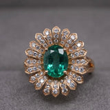 Emerald Daisy Dress Ring