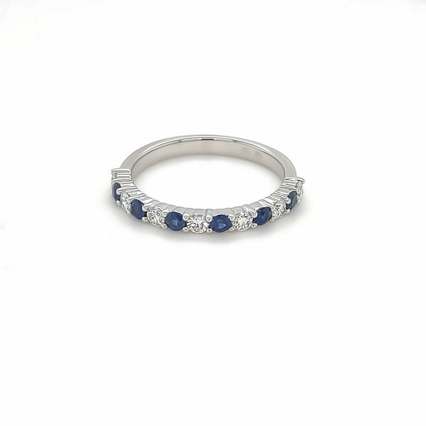 18K White Gold Sapphire & DIamond Ring - Artelia Jewellery