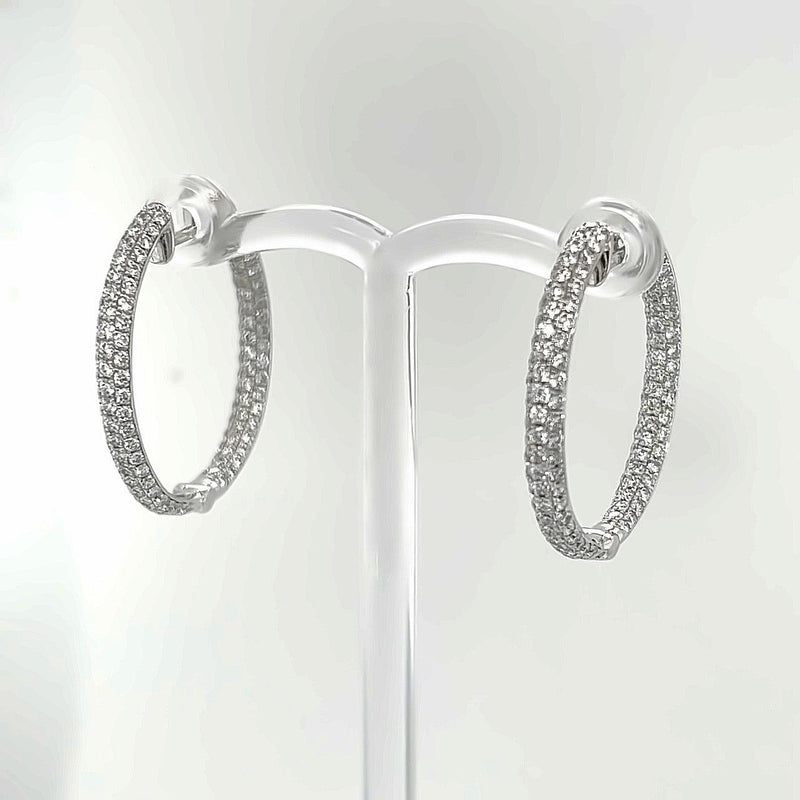 La DIvina 18K White Gold Diamond Hoops - Artelia Jewellery