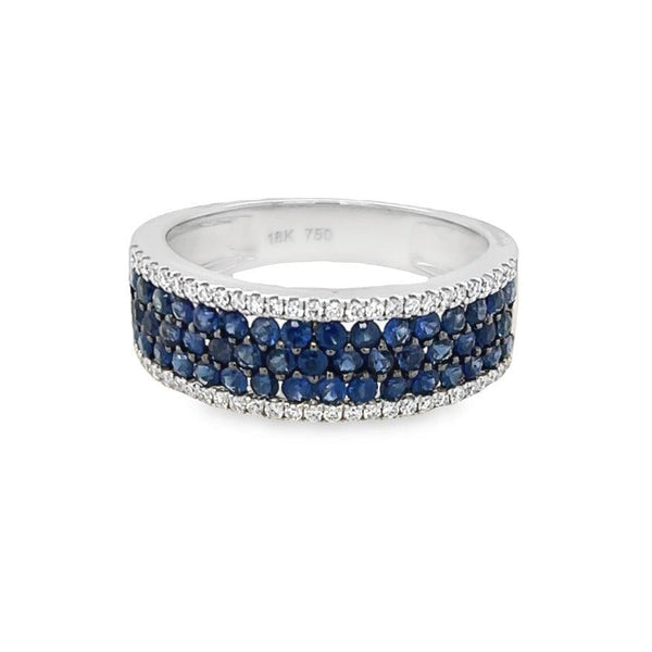 18K White Gold Pave Sapphire & Diamond Ring - Artelia Jewellery