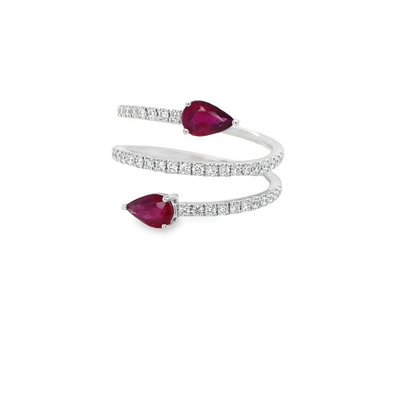 18K White Gold Ruby & Diamond Ring - Artelia Jewellery