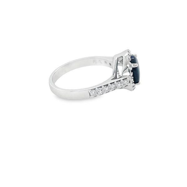 18K WHite Gold Opal & Diamond Ring - Artelia Jewellery