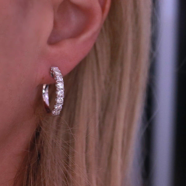 Signature Roberto Round Diamond Hoop Earrings - Artelia Jewellery