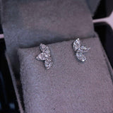 18K Three Leaf Diamond Earrings - Artelia Jewellery
