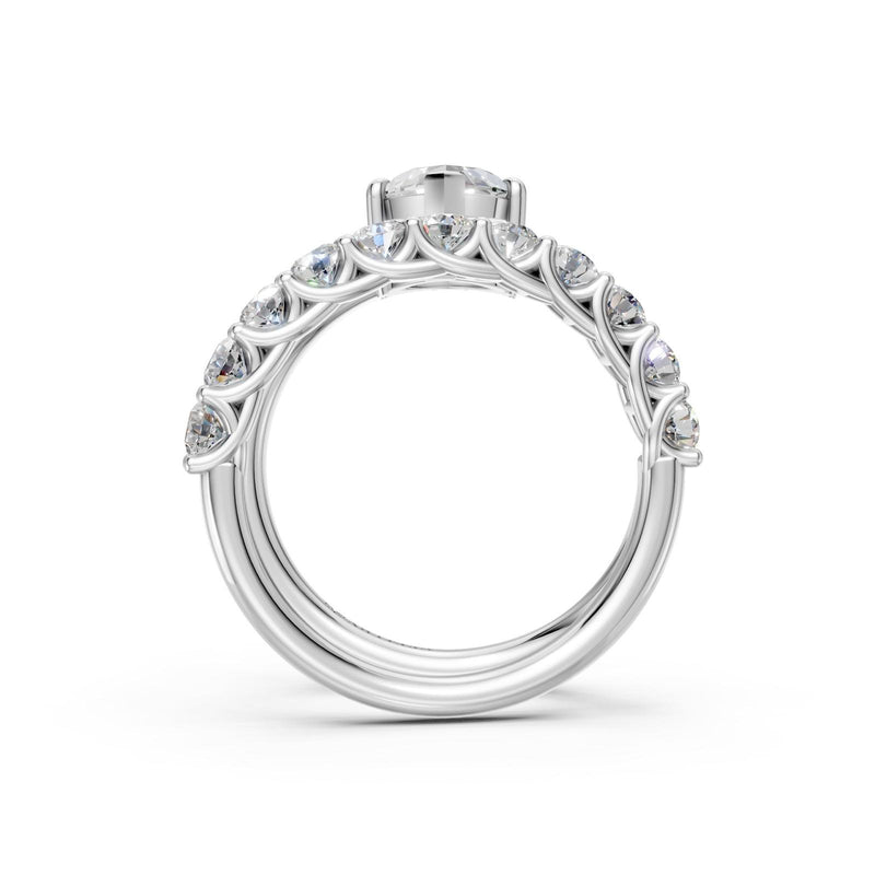 Janet Marquise Solitaire Engagement Ring With Side Diamonds