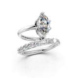 Janet Marquise Solitaire Engagement Ring With Side Diamonds
