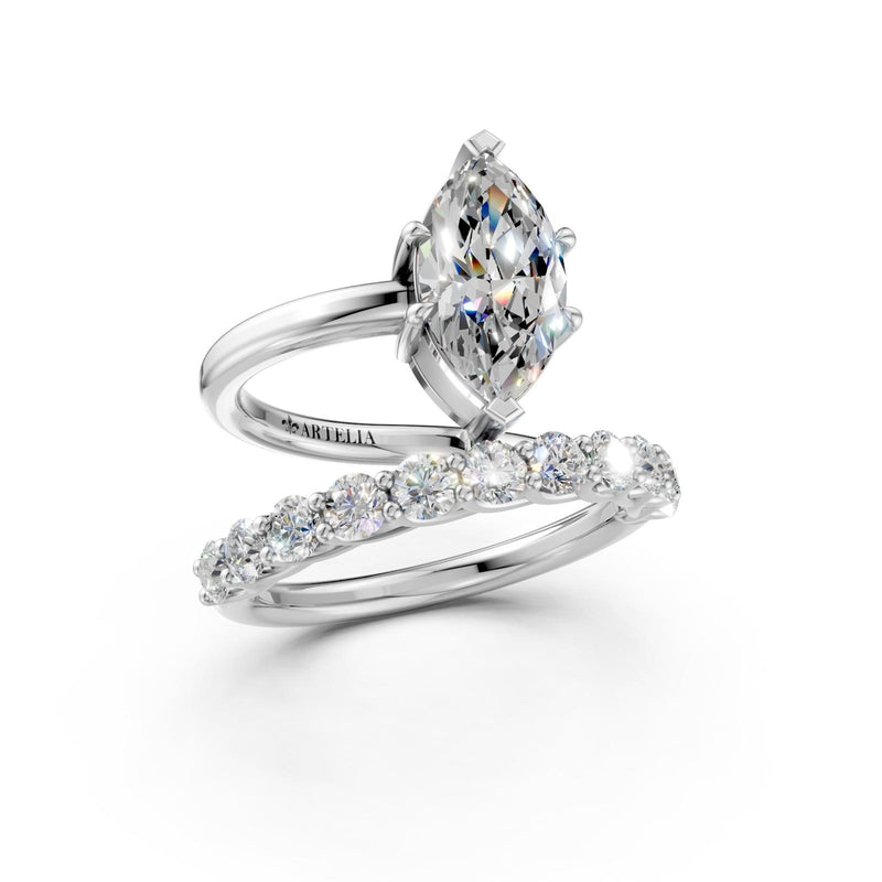 Janet Marquise Solitaire Engagement Ring With Side Diamonds
